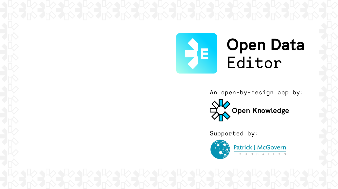 Announcement of strategic funding for the Open Data Editor