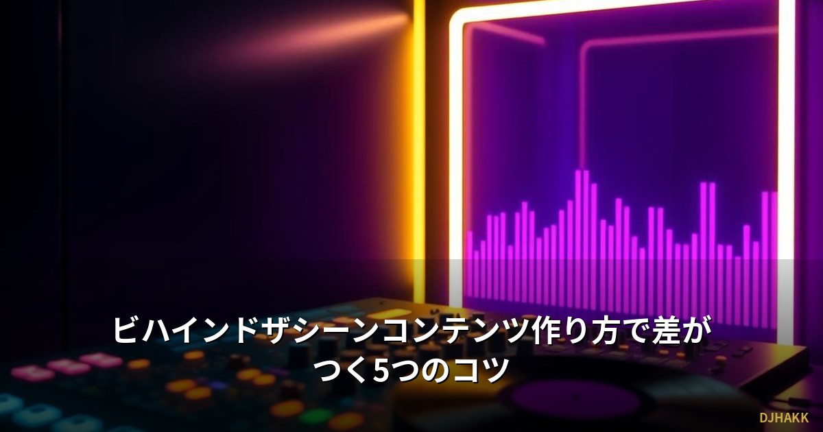 ビハインドザシーンコンテンツ作り方で差がつく5つのコツ