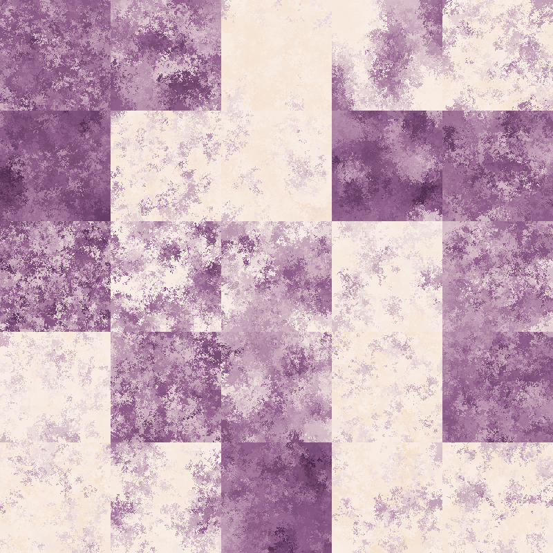 A 5x5 grid of squares in various shades of purple. Each square is filled with a spatial noise pattern