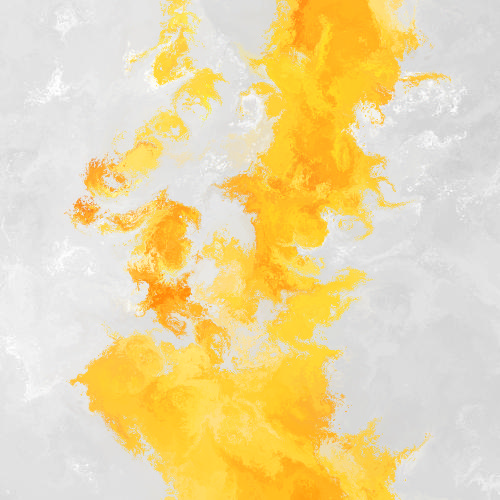 Yellow swirling patterns against a grey background