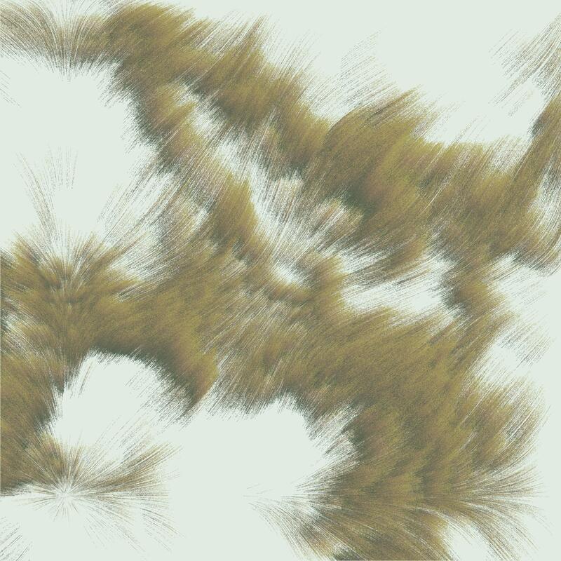 Texture of gently flowing wisps in brown, beige, and green, against a very pale blue background