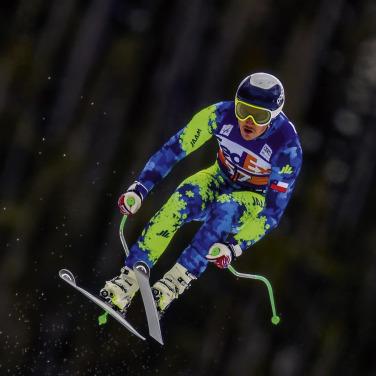 Fig. 25.15, Chilean Olympic skier Henrik Von Appen during downhill competition.