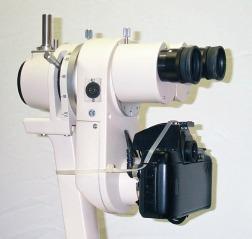 Fig. 1.5, Observation system of a slit lamp biomicroscope.