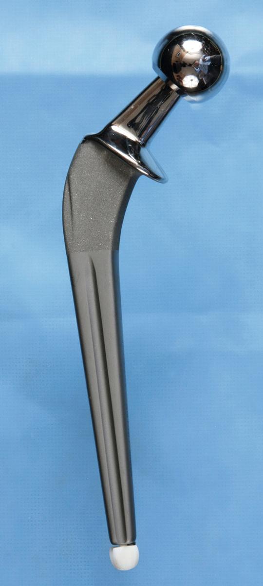 FIGURE 3.17, Spectron EF stem. Rounded rectangular shape and longitudinal groove improve rotational stability.