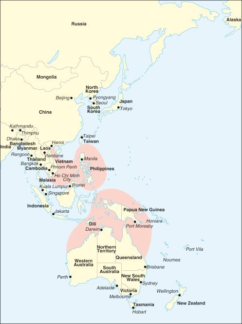 Fig. 6.3, Geographic distribution of Chironex fleckeri .