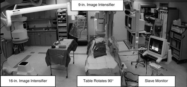 Fig. 15.1, Dual-Plane Catheterization Laboratory.