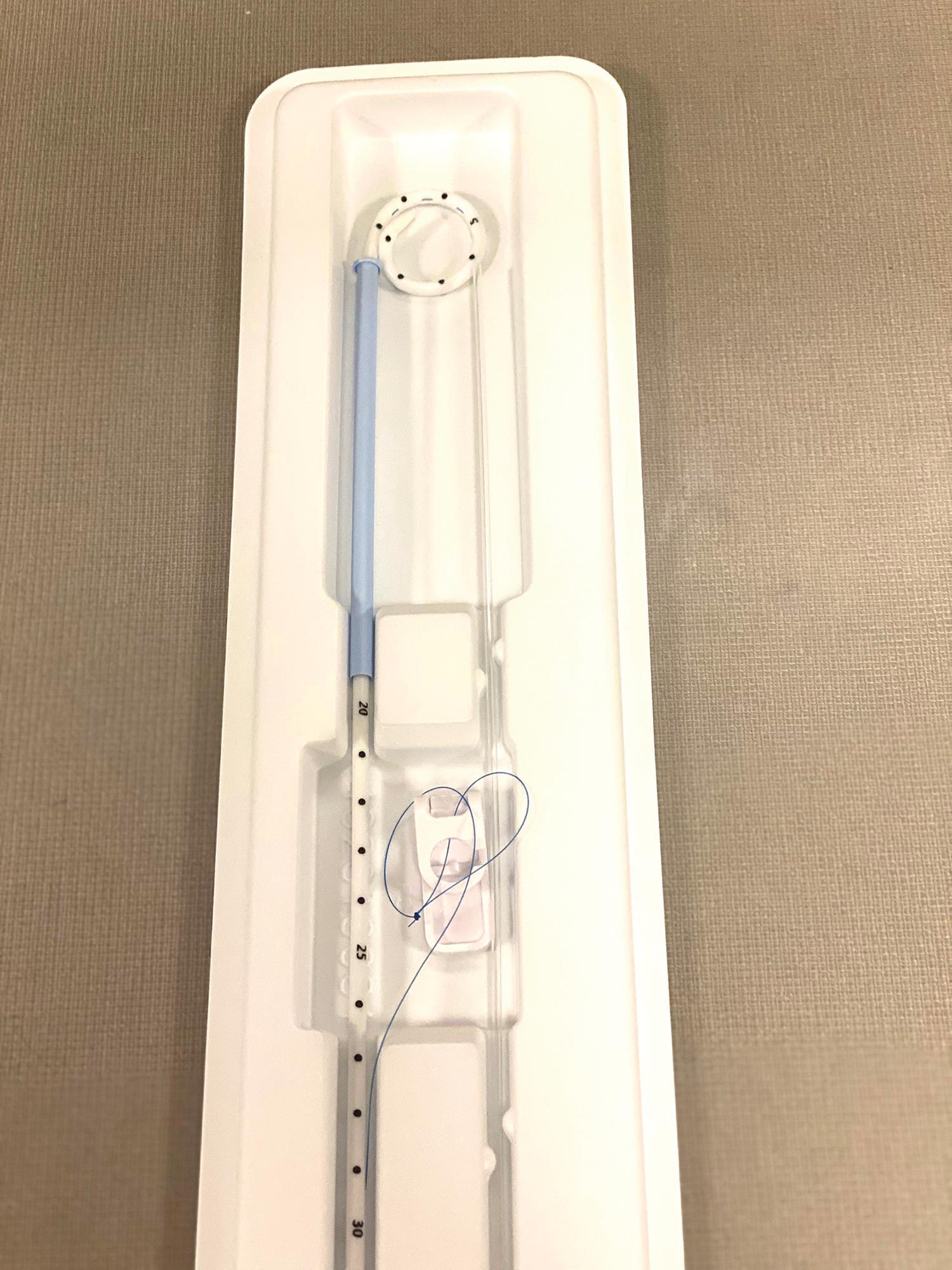 Fig. 15.2, Pigtail catheter (14 French).