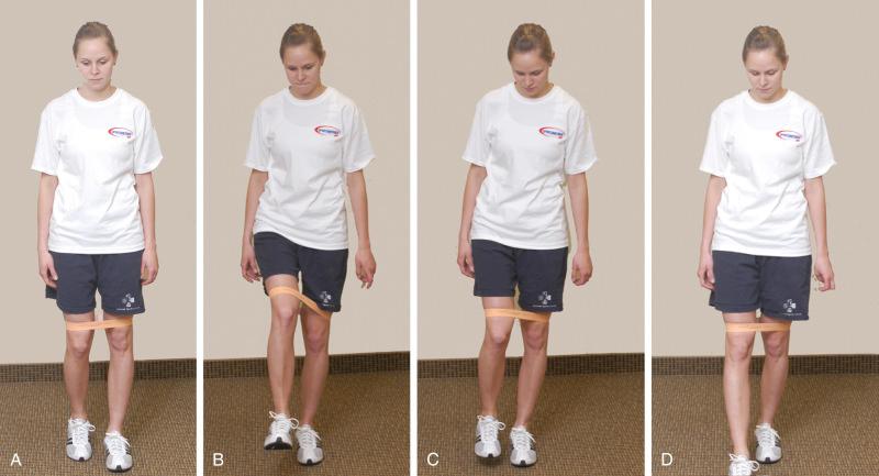 FIG 29-10, Elastic band gait retraining.