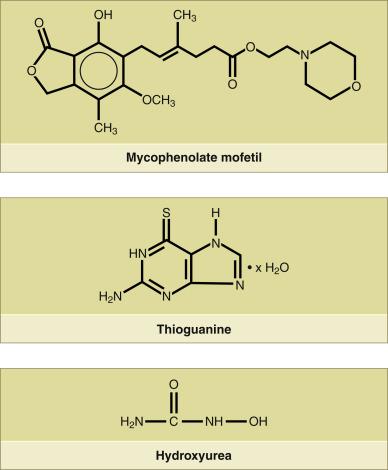 Fig. 19.2, Antimetabolites commonly used in dermatology.