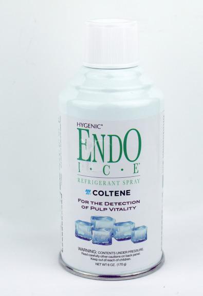 Fig. 1.18.7, Cold testing of dental pulp vitality is performed by applying Hygenic® Endo-Ice® Pulp Vitality Refrigerant Spray – 6 oz Spray Can – Coltene/Whaledent (Alstatten, Switzerland) to a cotton tipped applicator and placing it on a tooth to assess for pain response (mild pain for 1–2 seconds that stops with removal of cold stimulus).