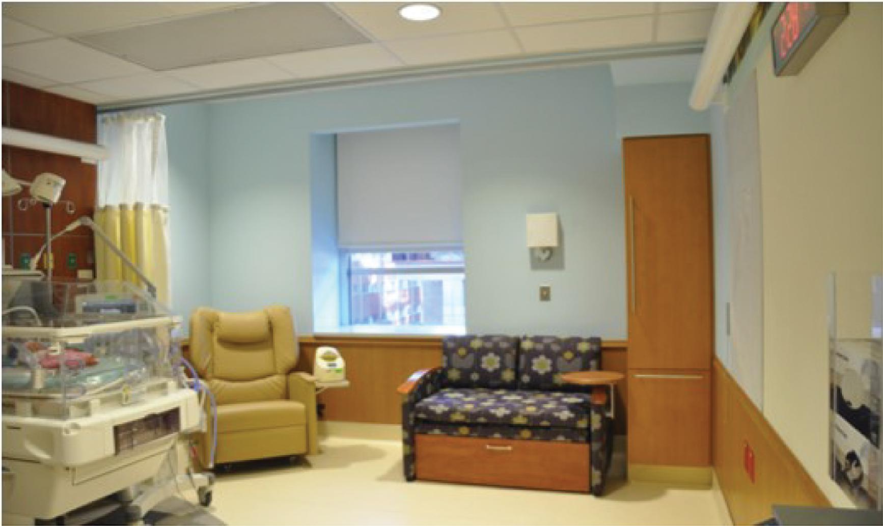 Fig. 1.4, A Single-Family Room in the Newborn Intensive Care Unit at the University of Maryland Hospital .