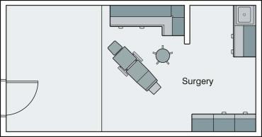 FIGURE 51.2, Office-based surgery suite.