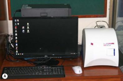 Figure 34-4, Examples of available whole slide image scanners. (A) Single slide scanner. (B) Multislide scanner. (C) High-speed, high-resolution scanner.