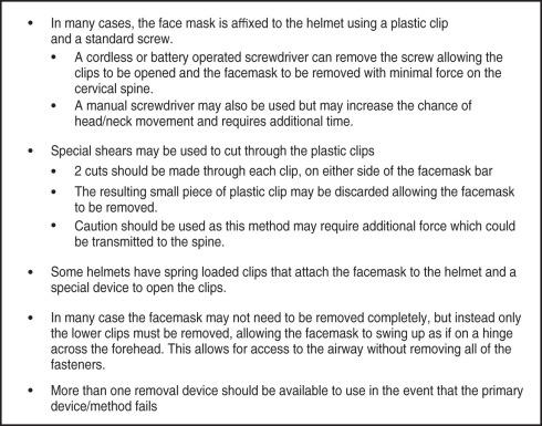 Fig. 125.3, Steps for appropriate facemask removal.