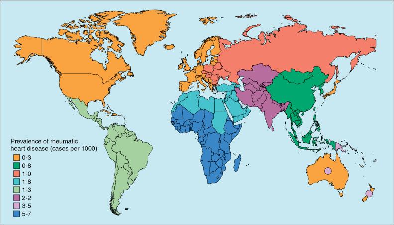Fig. 1.3, Worldwide Prevalence of Chronic Rheumatic Disease.