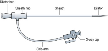 Fig. 14.1, Vascular sheath with side-arm for flushing.