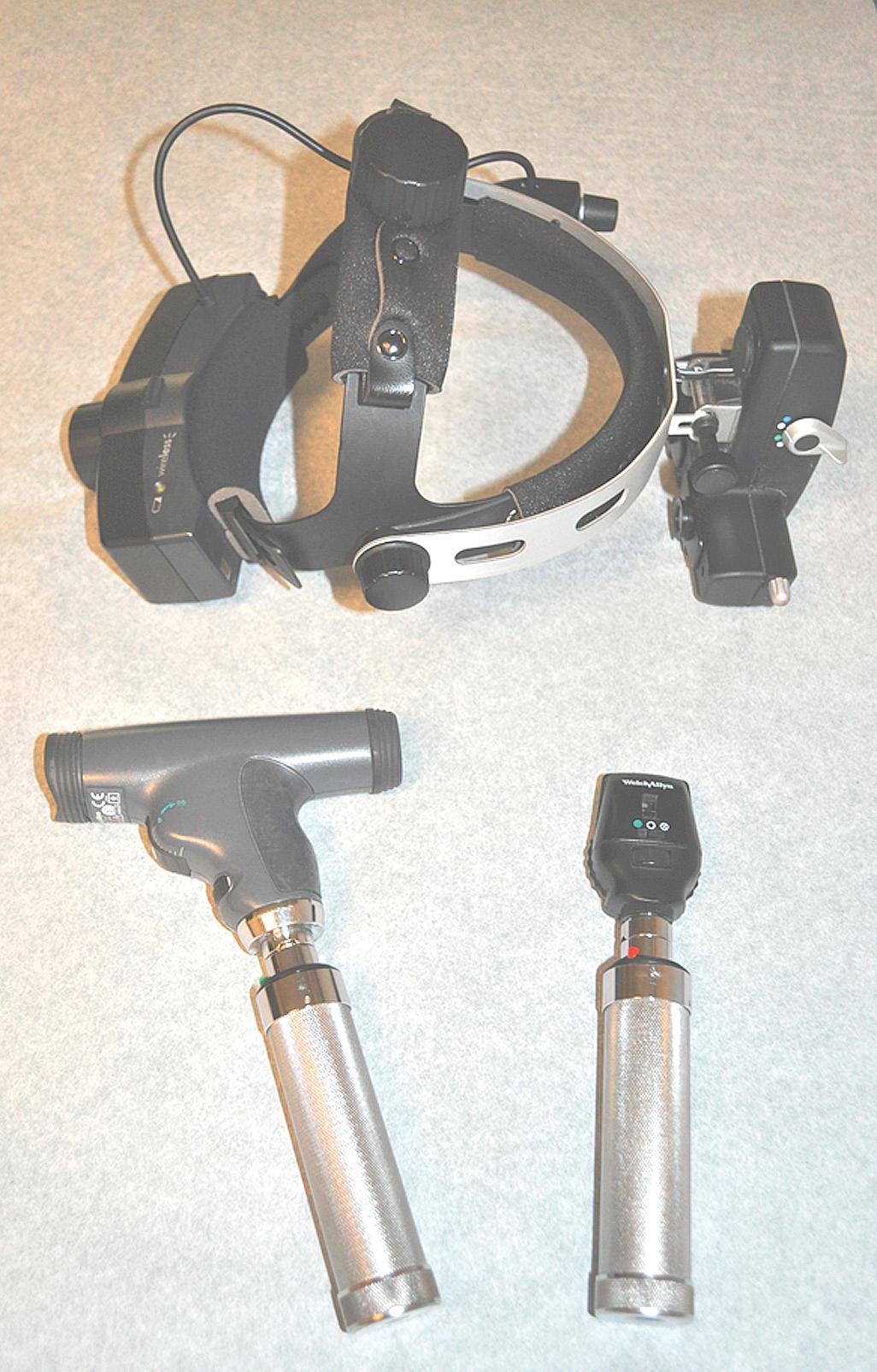 Fig. 95.8, Panoptic, indirect, and direct ophthalmoscope.