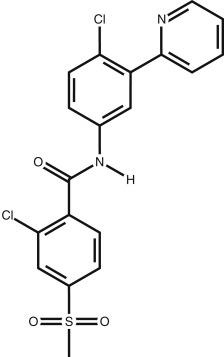 Fig. 38.1, Chemical structure of vismodegib (C 19 H 14 C l2 N 2 O 3 S).