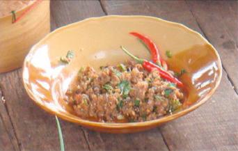 Fig. 3.84, Koi pla, raw fish salad eaten in Laos PDR and Thailand.