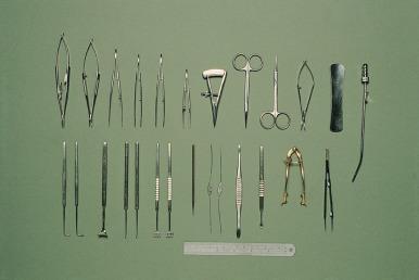 Fig. 5.1, A basic instrument set for ophthalmic plastic surgery.