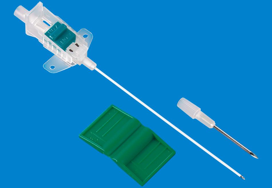 Fig. 11.13, Argon cannula over a needle central line.