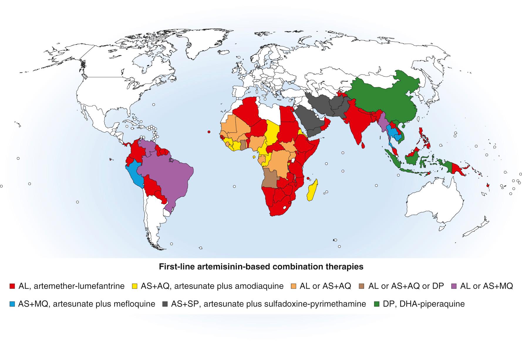 FIG. 274.6, Artemisinin-based combination therapies and the threat of artemisinin resistance.