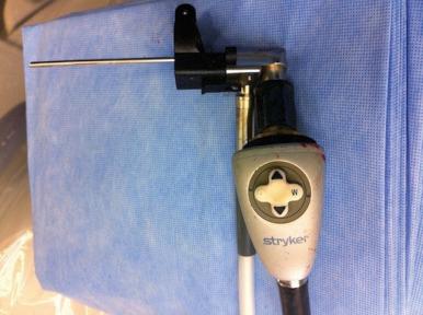 FIGURE 45-6, The microendoscopic system used for microendoscopic decompression for stenosis and foraminotomy (Stryker, Kalamazoo, Michigan).