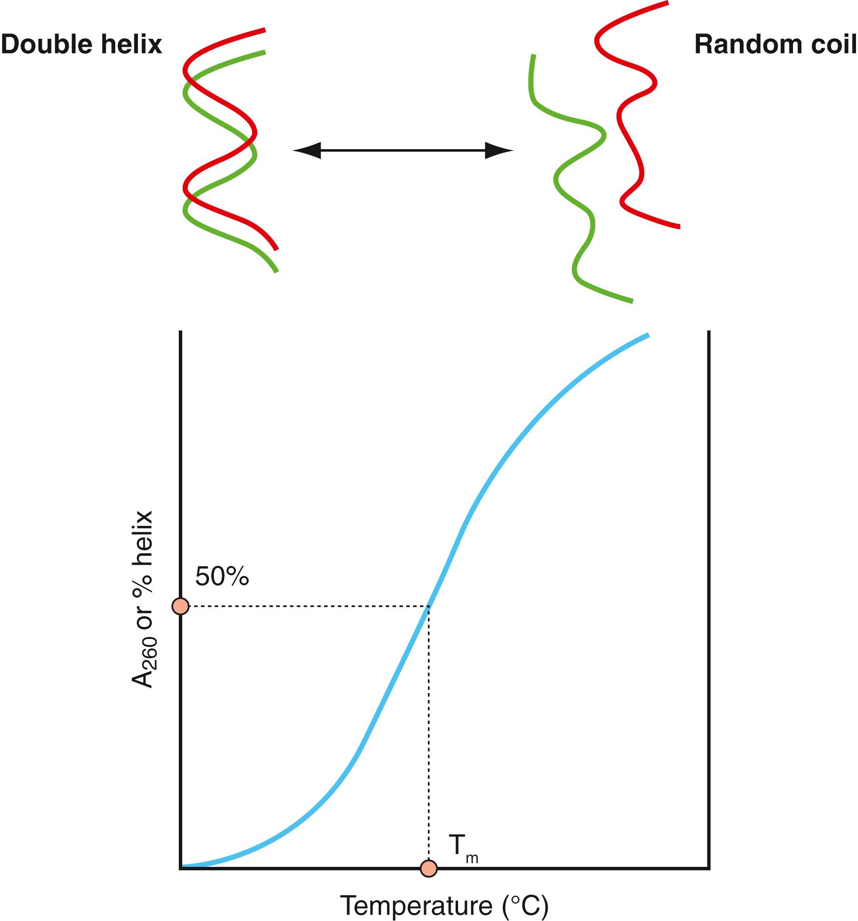 Figure 68.2, Melting/annealing curve of double-stranded helical nucleic acid.