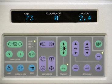 Fig. 75.9, OEC unit x-ray control panel.