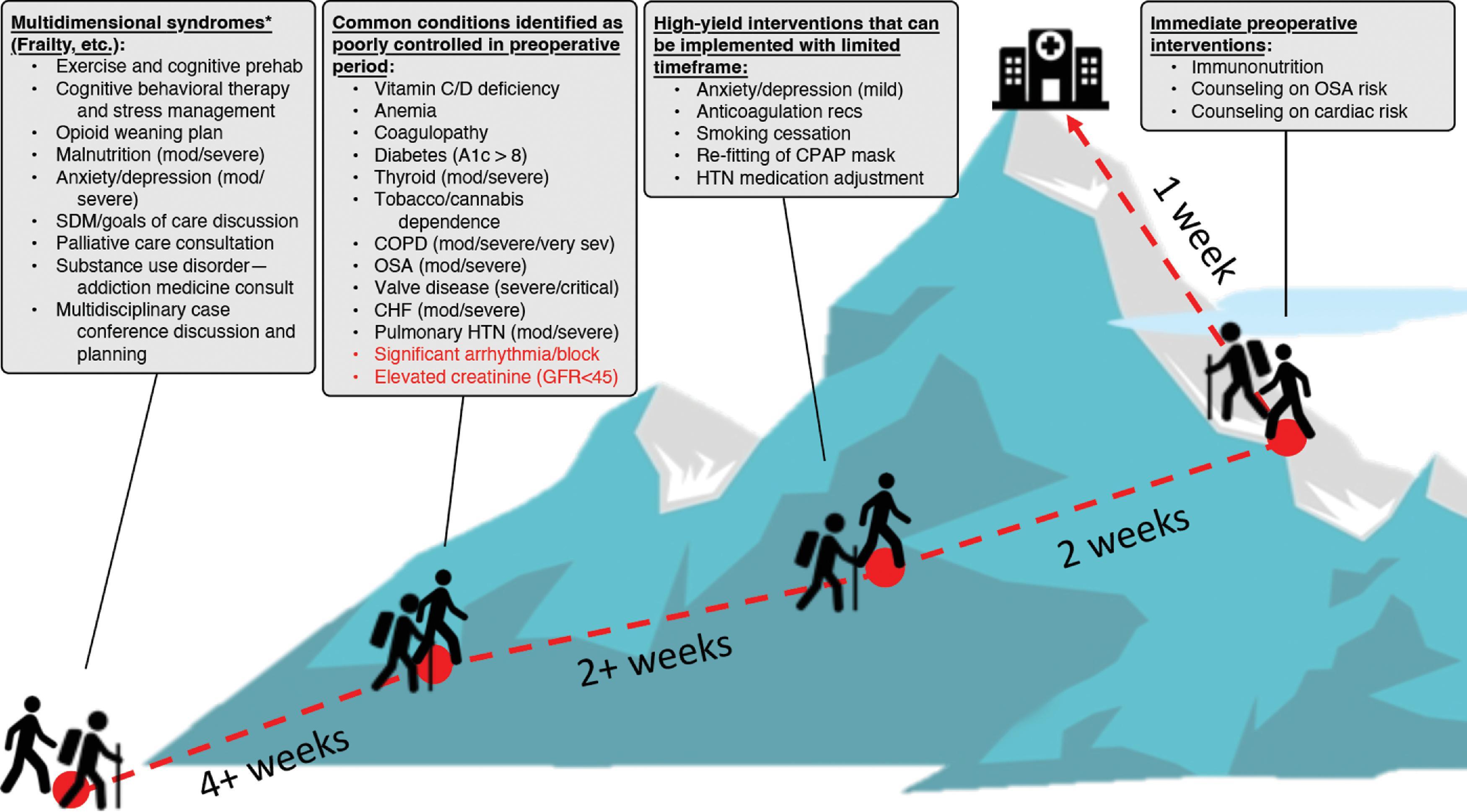 Fig. 42.1, Optimizing Patients for the Perioperative Journey—The Ascent.