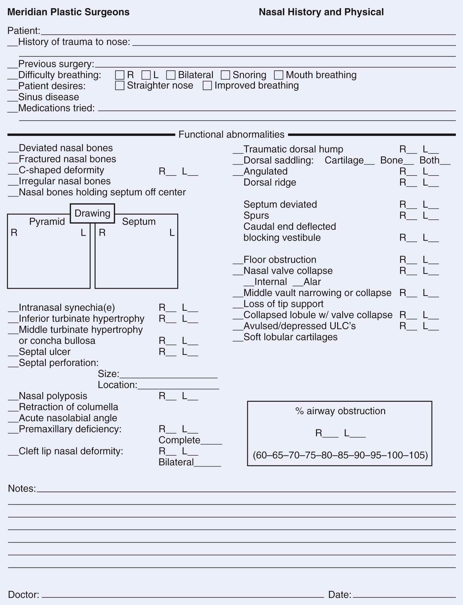 Figure 6-2, Standardized forms used for ensuring a complete examination as well as simplifying documentation.