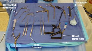 Figure 23.3, Set of instruments for endoscopic endonasal procedures.