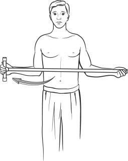 FIGURE 19.4, External rotation stretch.