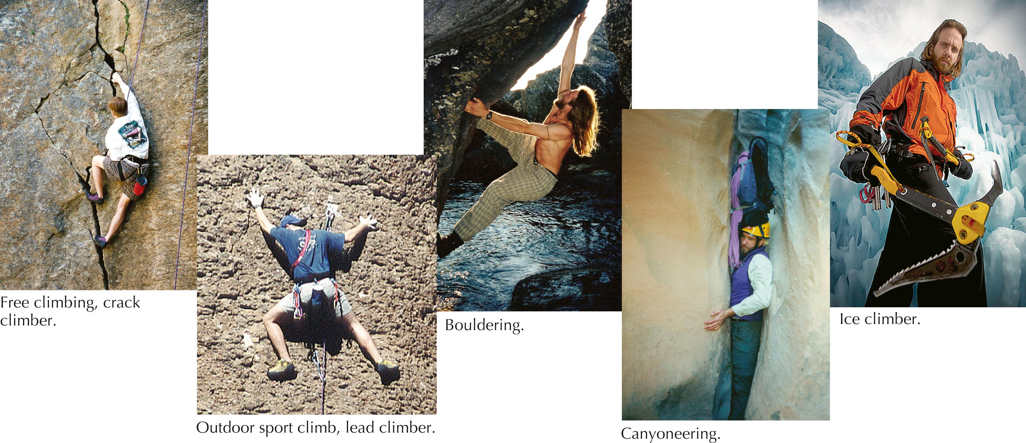 Figure 99.1, Types of climbing.