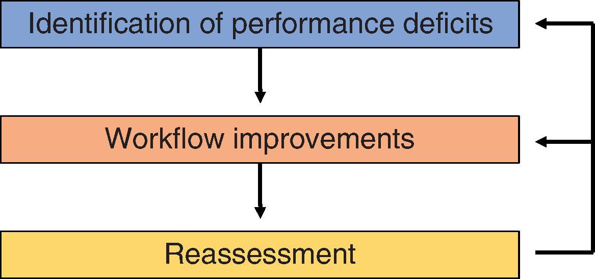 Fig. 3.1, The Standard Paradigm of Continuous Identification of Performance Deficits, Workflow Improvement, and Reassessment .