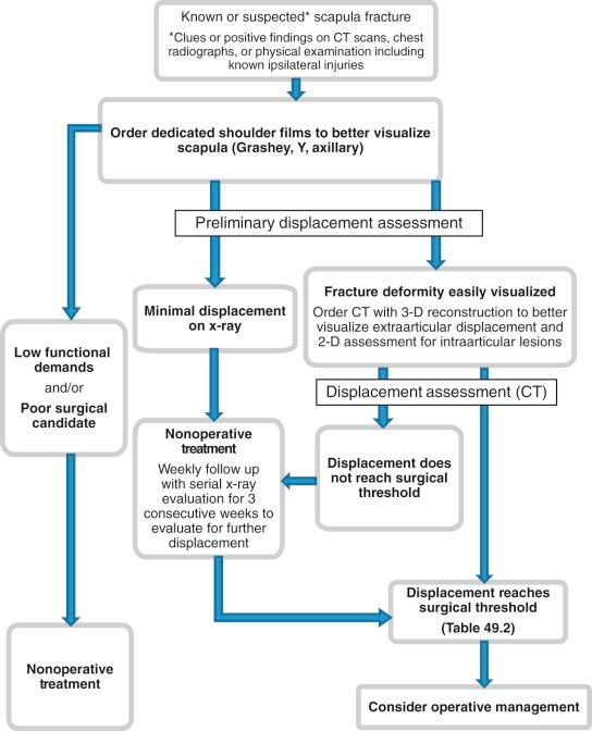 Fig. 49.12, Management algorithm. 2-D, Two-dimensional; 3-D, three-dimensional; CT, computed tomography.