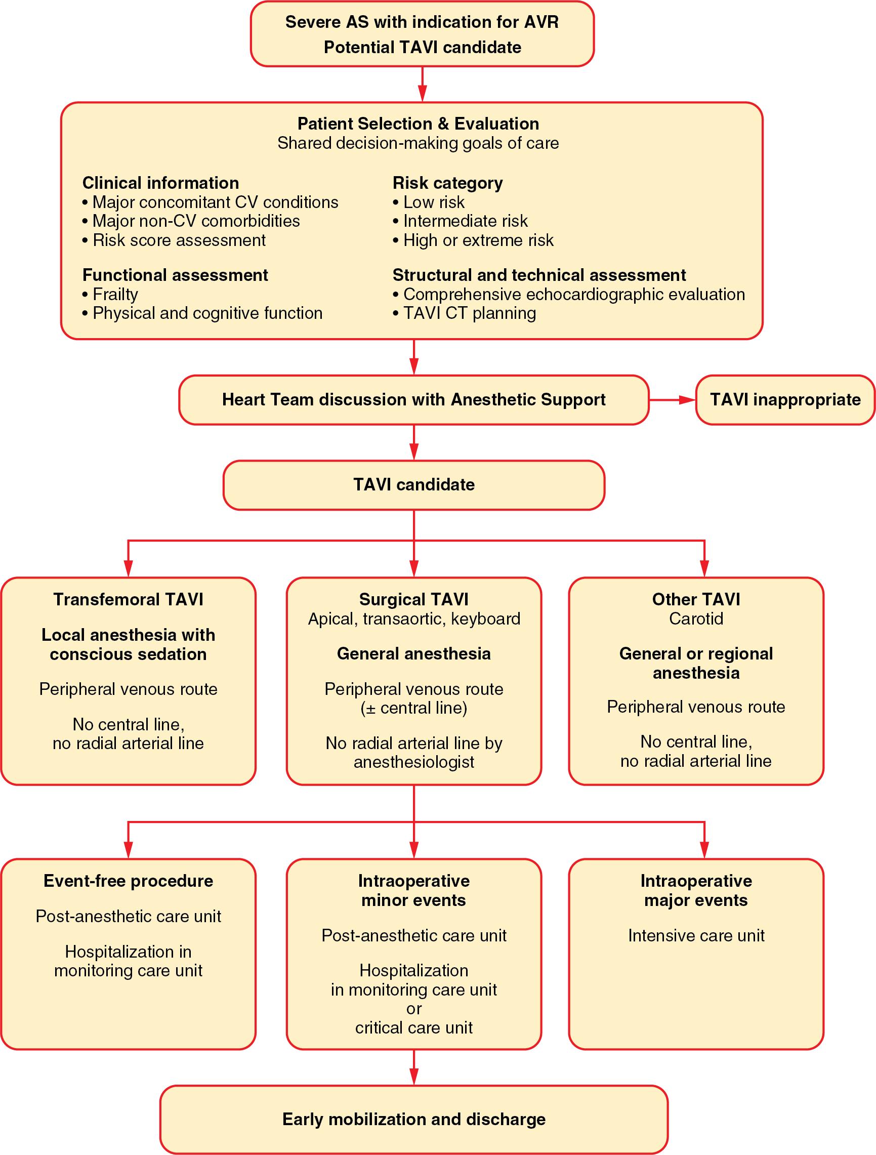 Fig. 8.1, Flow Chart: Anesthetic Options for TAVI Patients.