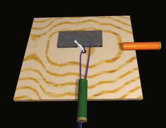 FIGURE 1.46, Retrieve the blue suture strands from the anterior cannula, and pull them through the lateral cannula.