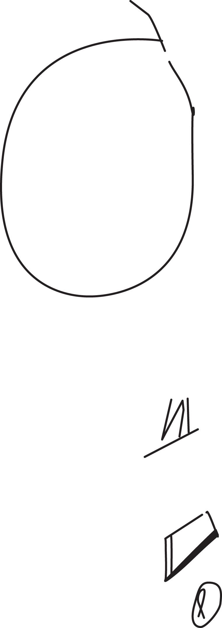 Fig. 2.8, A patient with constructional apraxia from a right parietal lobe infarction was unable to complete a circle (top figure) , draw a square on request (second highest figure) , or even copy one (third highest figure) . She spontaneously tried to draw a circle and began to retrace it (bottom figure) . Her constructional apraxia consists of rotation of the forms, perseveration of certain lines, and leaving incomplete the second and lowest figures. In addition, the figures tend toward the right-hand side of the page, which indicates she has neglect of the left-hand side of the page, i.e., left hemi-inattention (see Chapter 8 ).