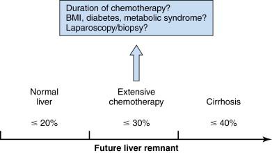 Figure 13-4, Criteria for minimal requirement of standardized future liver remnant (sFLR).