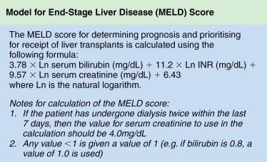 Figure 7-4, Model for End-stage Liver Disease (MELD).