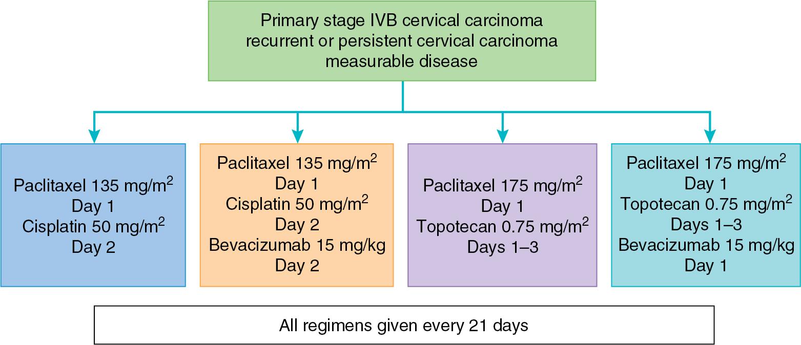 Figure 15.5, Gynecologic Oncology Group 240 schema.