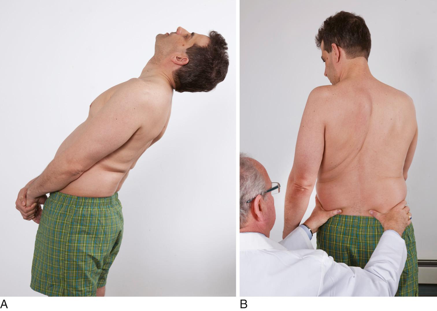 Fig. 20.26, Technique for Evaluating Motion of the Lumbar Spine.