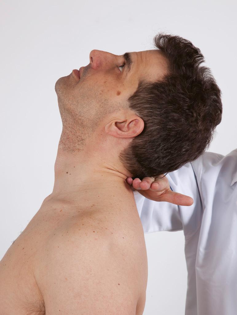 Fig. 20.29, Technique for Testing Extension of the Neck.