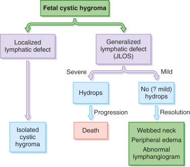 Fig. 23.6, Natural History of Fetal Nuchal Lymphatic Malformation.