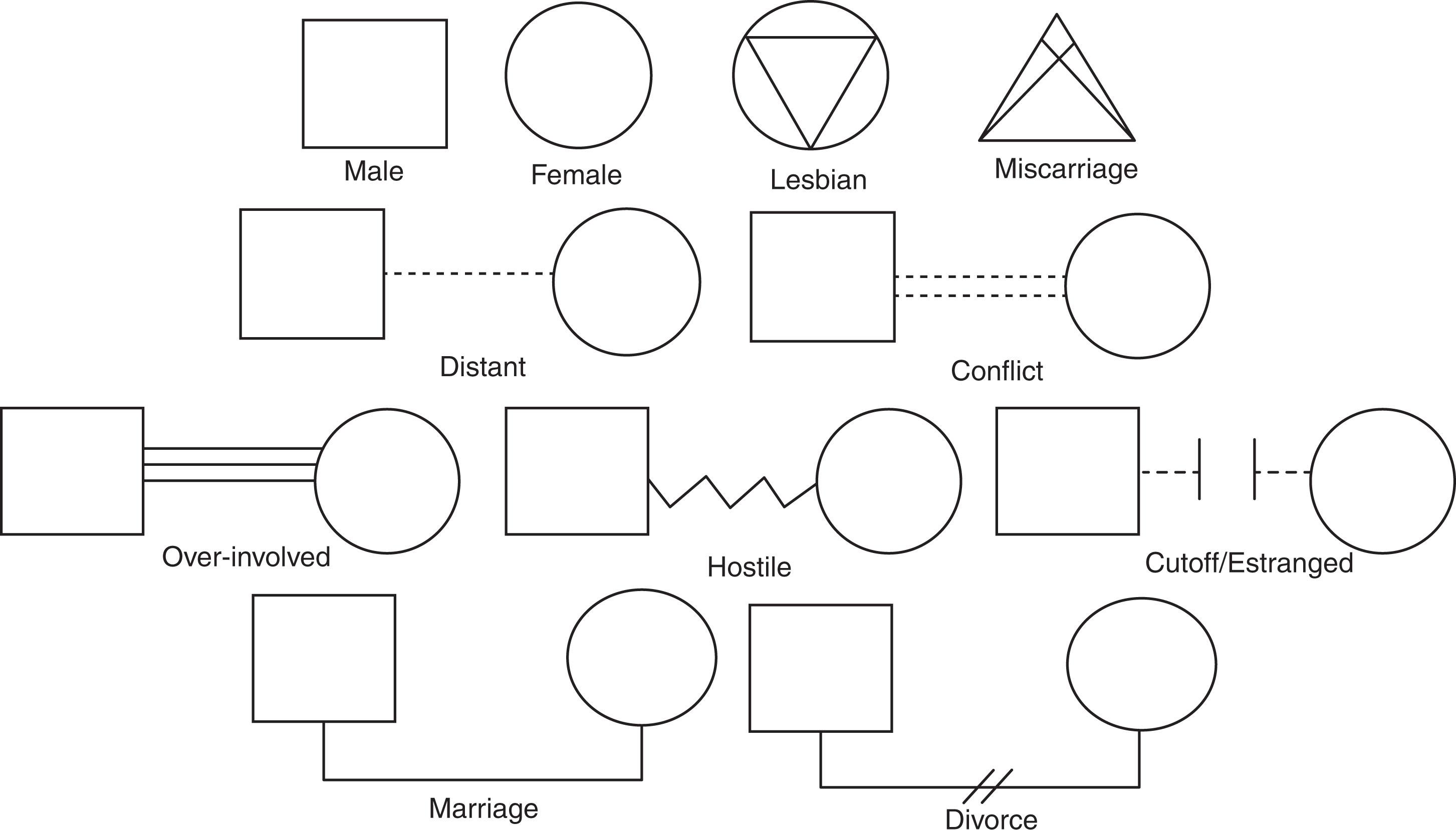 Fig. 12.1, Genogram key.