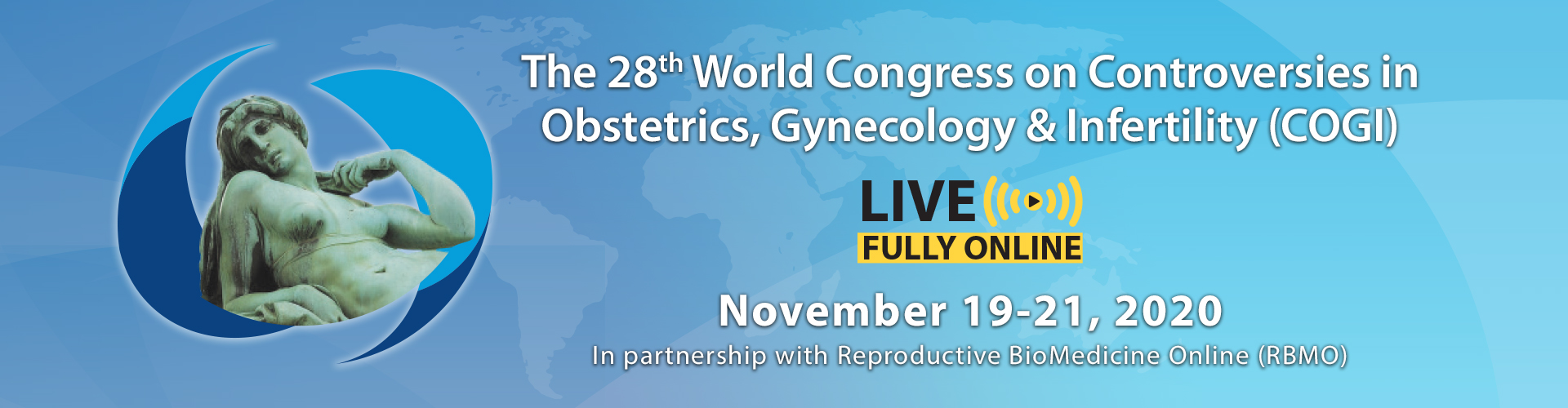 The banner to welcome you to The 28th World Congress on Controversies in Obstetrics, Gynecology & Infertility