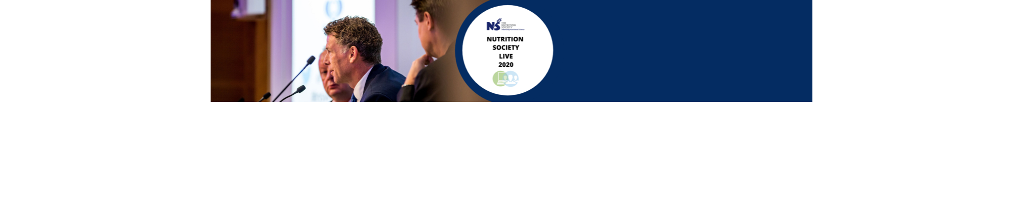 The banner to welcome you to Nutrition Society Live 2020