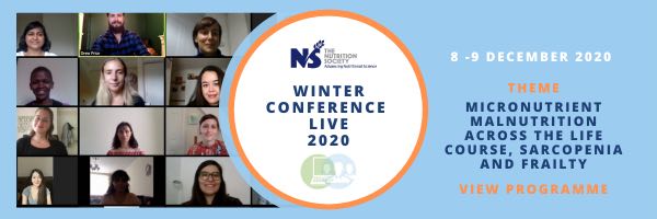 The banner to welcome you to Nutrition Society Winter Conference Live 2020