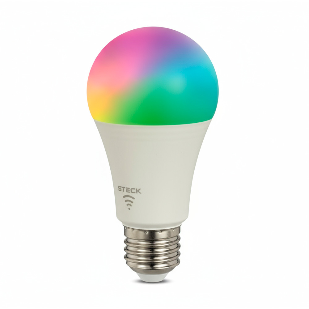 Lâmpada RGB+ 12W WI-FI Ble Steck Ambiente Conectado
